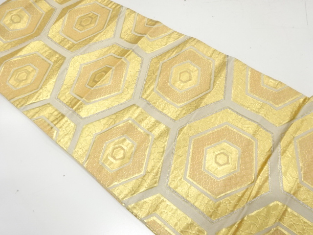 アンティーク　重ね亀甲模様織り出し袋帯（材料）